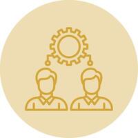 Workforce Line Yellow Circle Icon vector