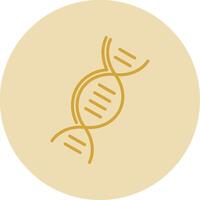 DNA Line Yellow Circle Icon vector