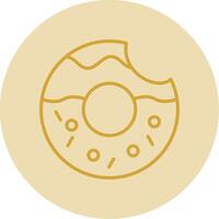 rosquilla línea amarillo circulo icono vector