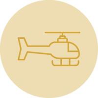 Helicopter Line Yellow Circle Icon vector