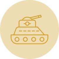 tanque línea amarillo circulo icono vector