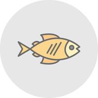 pescado línea lleno ligero icono vector