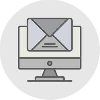 Mail Line Filled Light Icon vector