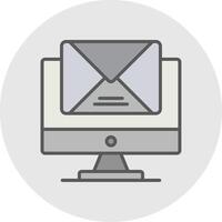 Mail Line Filled Light Icon vector