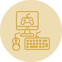 ordenador personal línea amarillo circulo icono vector