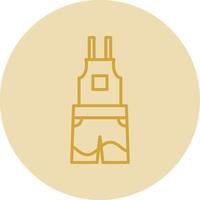 Dungarees Line Yellow Circle Icon vector