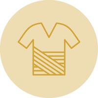 camisa línea amarillo circulo icono vector