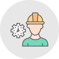 trabajador máscara línea lleno ligero icono vector