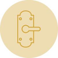 Door Lock Line Yellow Circle Icon vector