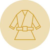Kimono Line Yellow Circle Icon vector