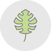 Monstera Line Filled Light Icon vector