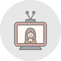 Television Line Filled Light Icon vector