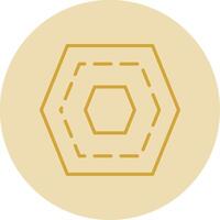 Nut Line Yellow Circle Icon vector