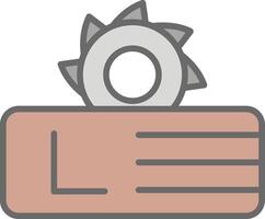 Table Saw Line Filled Light Icon vector