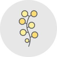 Wattle Line Filled Light Icon vector