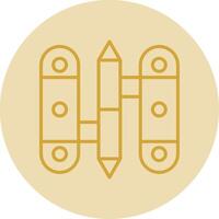Hinge Line Yellow Circle Icon vector