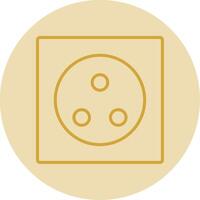 Wall Plug Line Yellow Circle Icon vector