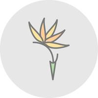 Strelitzia línea lleno ligero icono vector