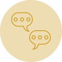 Chat Line Yellow Circle Icon vector