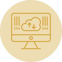 Computing Line Yellow Circle Icon vector