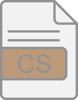 CS File Format Line Filled Light Icon vector