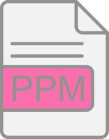 PPM File Format Line Filled Light Icon vector