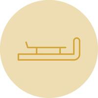 Sledge Line Yellow Circle Icon vector