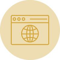 Web Browser Line Yellow Circle Icon vector