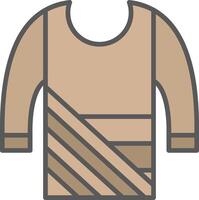 suéter línea lleno ligero icono vector