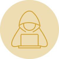 Hacker Line Yellow Circle Icon vector