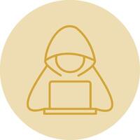 Hacker Line Yellow Circle Icon vector