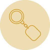 Key Ring Line Yellow Circle Icon vector