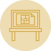 Architecture Line Yellow Circle Icon vector