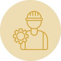 Worker Line Yellow Circle Icon vector