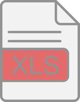 xls archivo formato línea lleno ligero icono vector