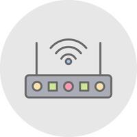 Wifi enrutador línea lleno ligero icono vector