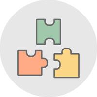 Puzzle Line Filled Light Icon vector