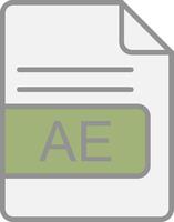 AE File Format Line Filled Light Icon vector