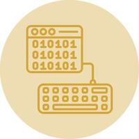 Browser Line Yellow Circle Icon vector