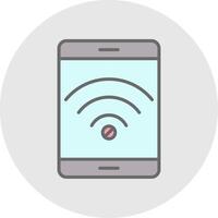 No Wifi Line Filled Light Icon vector