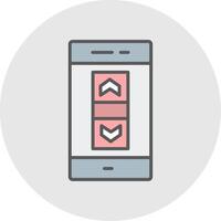 Scroll Bar Line Filled Light Icon vector