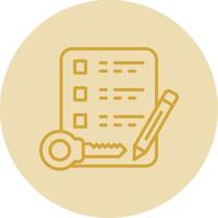 Contract Line Yellow Circle Icon vector