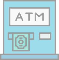 Atm Machine Line Filled Light Icon vector