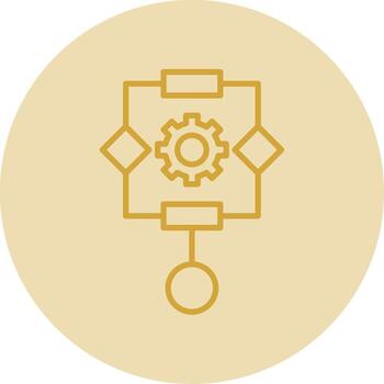 Algorithm Line Yellow Circle Icon vector