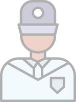 Security Guard Line Filled Light Icon vector