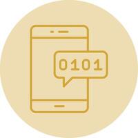 Mobile Line Yellow Circle Icon vector