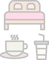 Bed And Breakfast Line Filled Light Icon vector