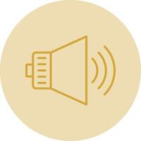 Audio Line Yellow Circle Icon vector