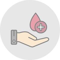 donar sangre línea lleno ligero icono vector