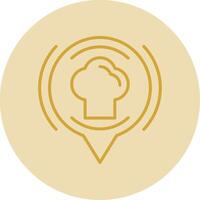 Chef Line Yellow Circle Icon vector